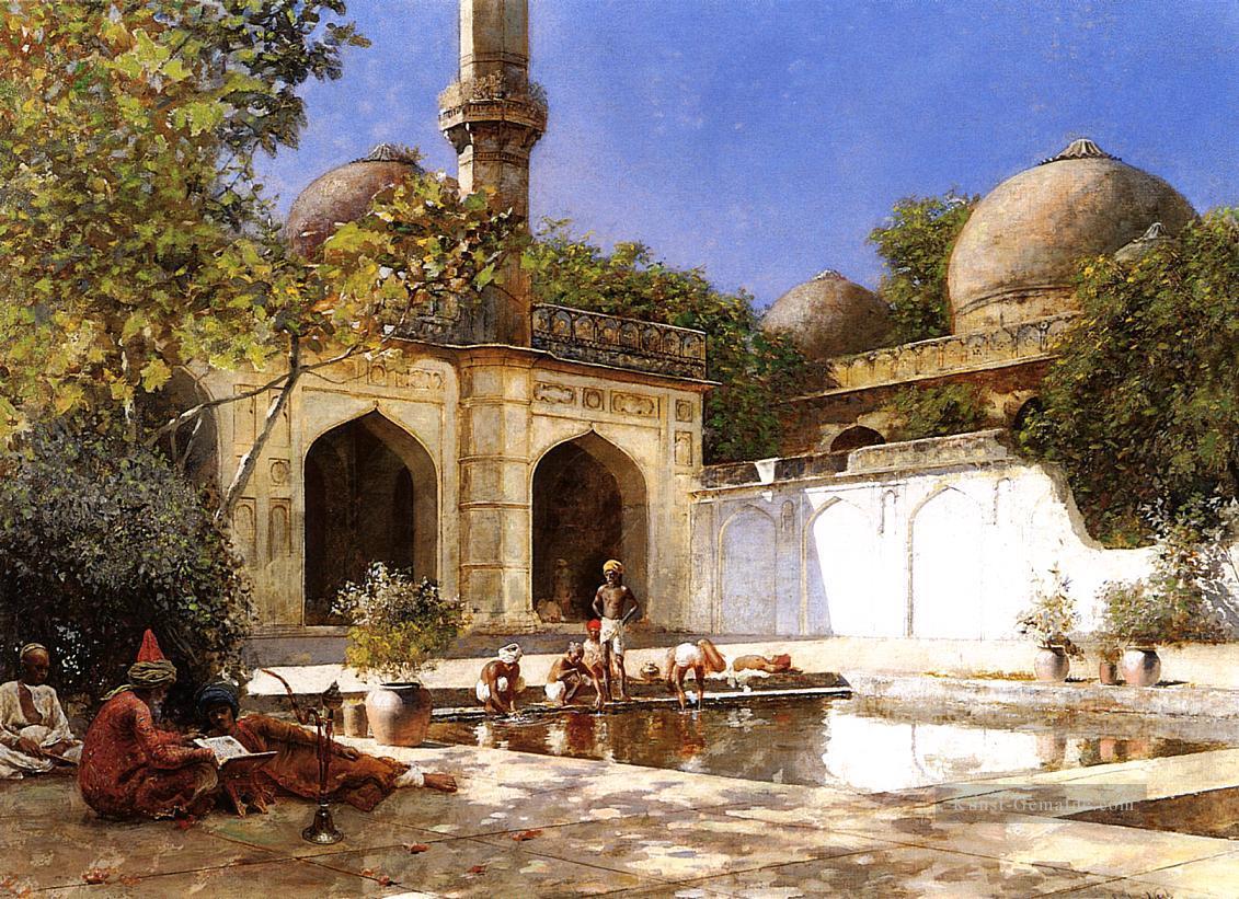 Figuren im Hof einer Moschee Araber Edwin Lord Weeks Ölgemälde
